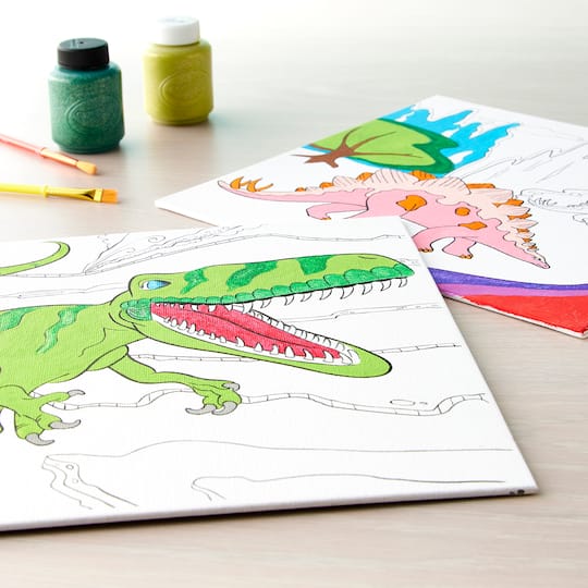 6 Packs: 8 ct. (48 total) Dinosaur Canvas Set by Creatology™
